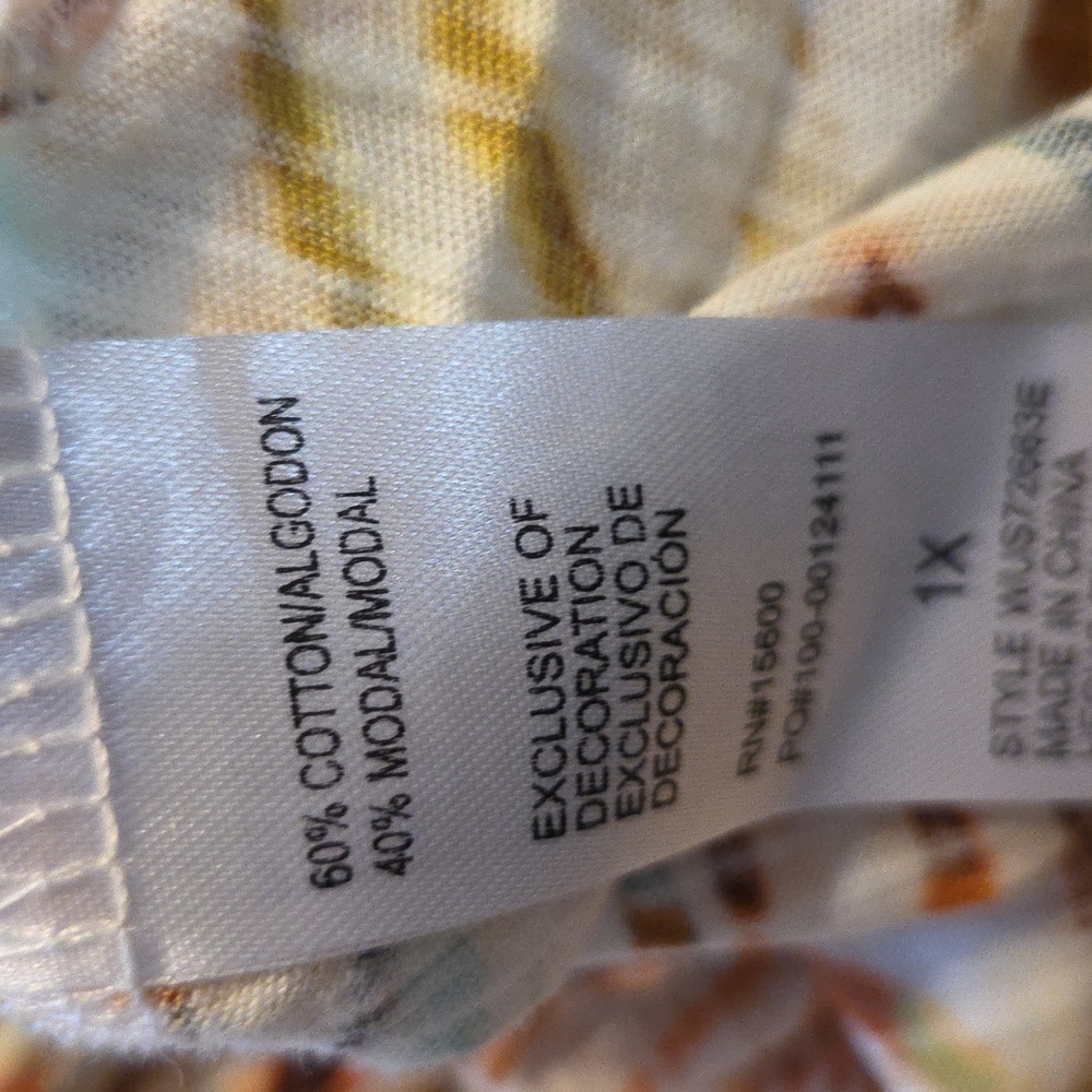 NWT "Democracy" Woman's Short Sleeve Top Size 1X - Picture 7 of 7